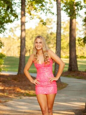 B Darlin Hot Pink Sequin Dress